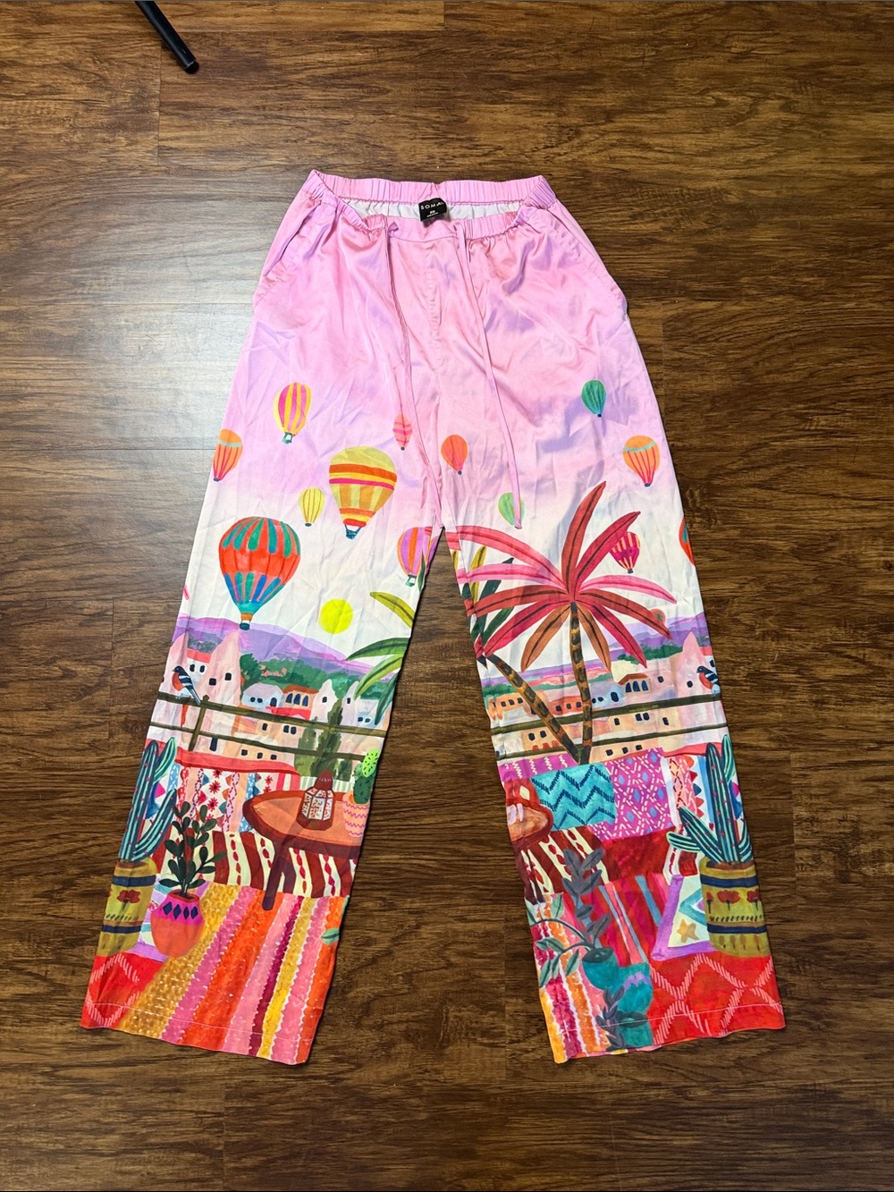 Soma Pink Multicolor Hot Air Balloon Print Pajama Pants